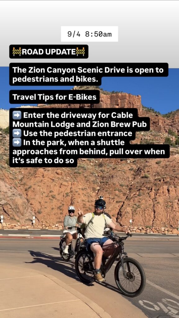 Image of bicyclists on SR-9 headed in the park.text on image below.